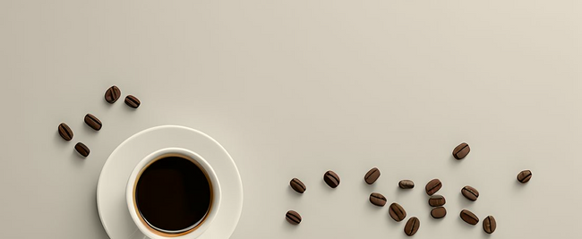 Coffee cup and beans