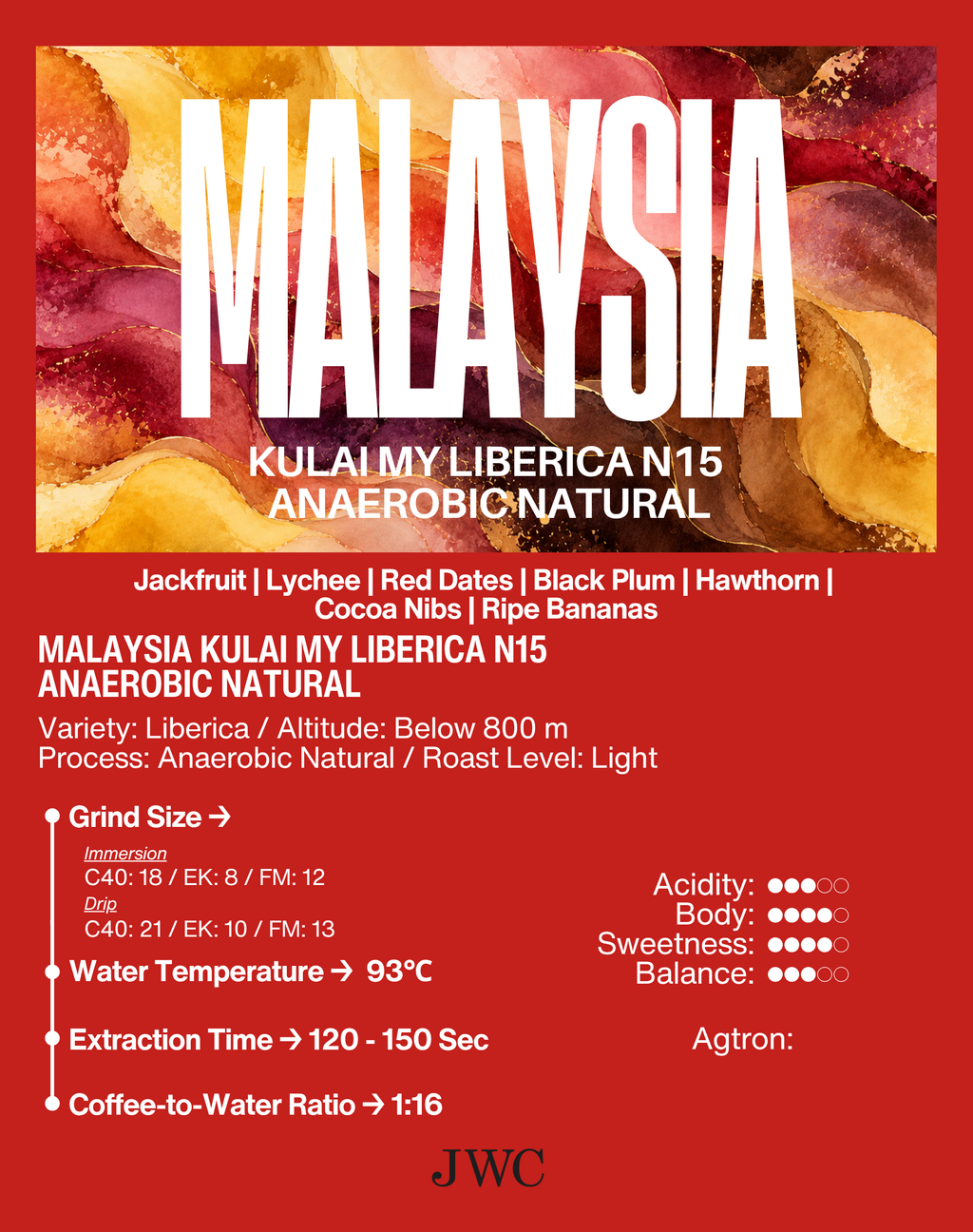 Malaysia Kulai My Liberica Estate N15-G1 Anaerobic Natural