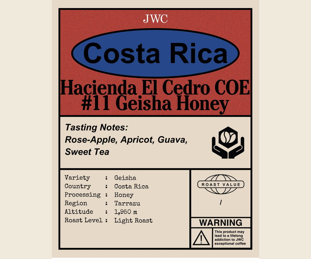 Costa Rica Haciend El Cedro COE #11 Geisha Honey