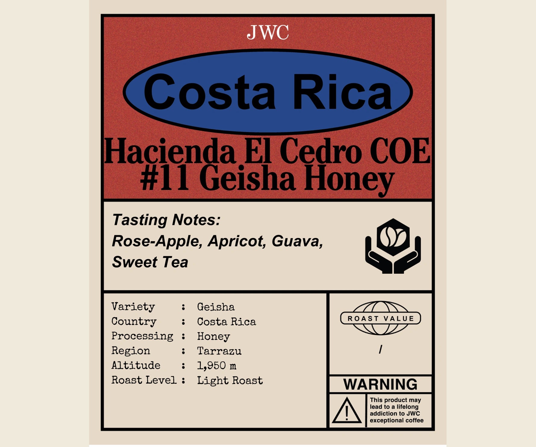Costa Rica Haciend El Cedro COE #11 Geisha Honey