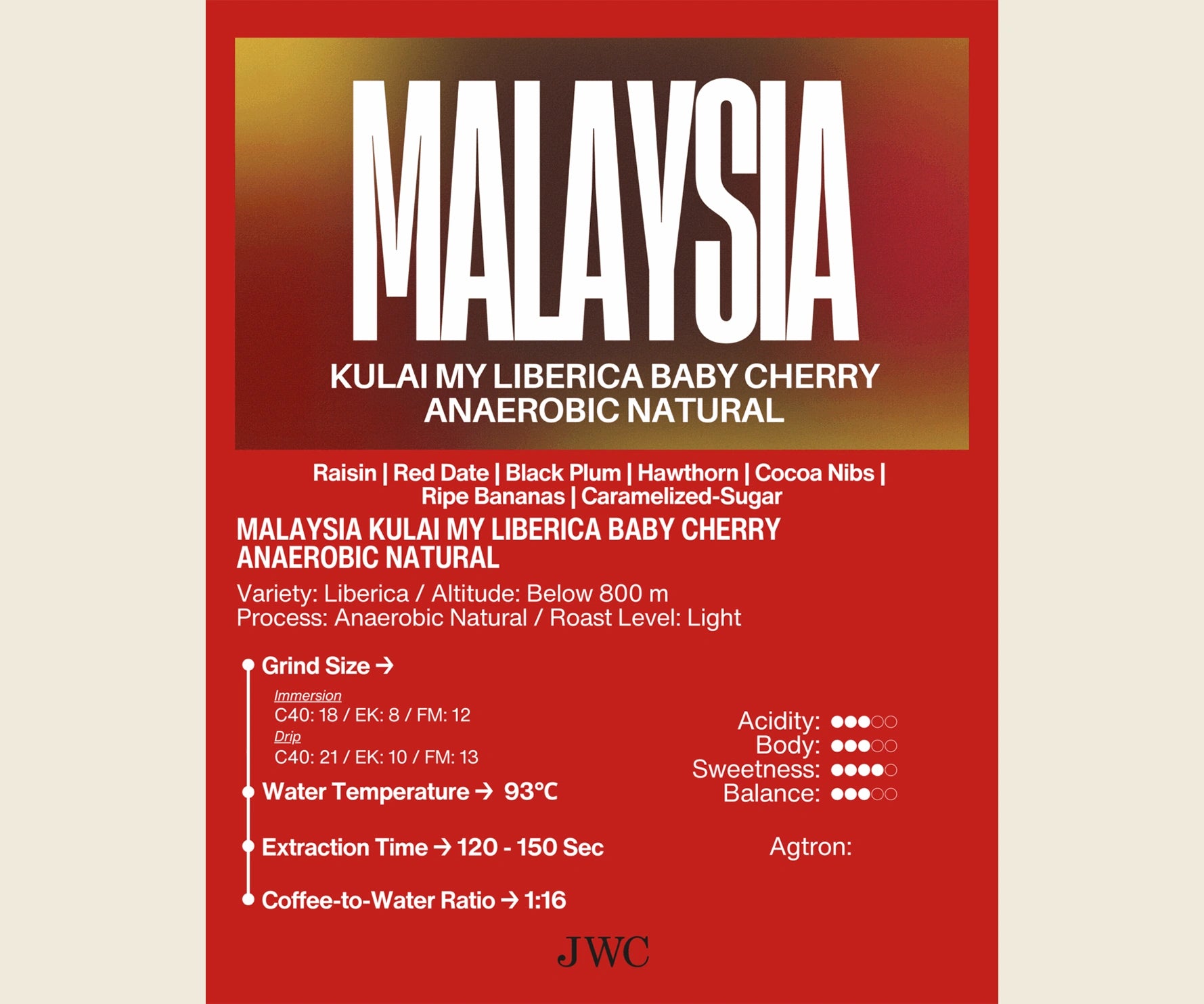 Malaysia Kulai My Liberica Estate Baby Cherry AN