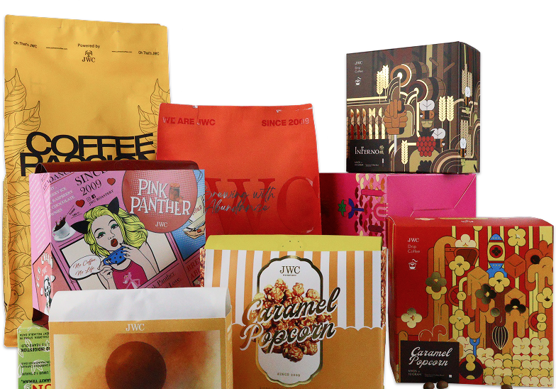 JWC coffee bean packaging and collections